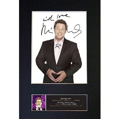 Image of MICHAEL BALL Signed Autograph Mounted Photo Reproduction PRINT A4 Rare Perfect Birthday (297 x 210mm) #653 (Not Framed)
