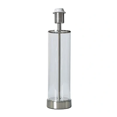Image of MiniSun Contemporary Brushed Chrome &amp; Clear Tube Table Lamp Base