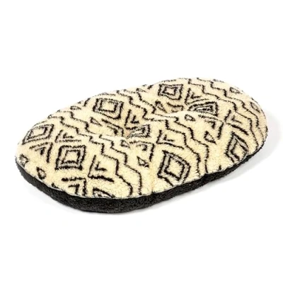 Image of Danish Design Neutral Geometric Sherpa Fleece Quilted Mattress Grey Dog Bed for Adult/Senior/Puppy Beds 40in