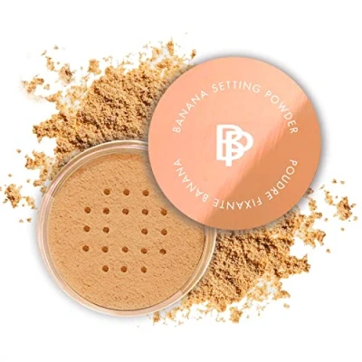Image of bellapierre Banana Setting Powder Lightweight Color Correcting with All Day Makeup Protection Eliminates Blotchiness and Dark Under Eye Circles Matte Tint 4 Grams Tan