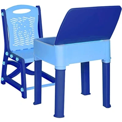 Image of A406 Kids study desk table and chair set Junior&#039;s Toddler for children boys girls gift (Light Blue)