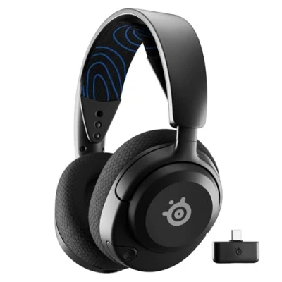 Image of SteelSeries Arctis Nova 5P Wireless PS5 Gaming Headset Neodymium Magnetic Drivers 100+ Audio Presets via App 60H Battery 2.4GHz or BT ClearCast Gen2.X Mic Supports PS4, PC, Switch, Mobile
