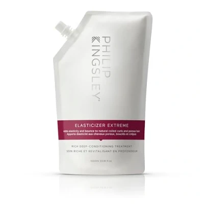 Image of Philip Kingsley Elasticizer Extreme Deep Conditioning Hair Mask Repair Treatment Pre Shampoo Reduces Breakage/Frizz for Dry, Damaged, Curly 1000ml Refill Pouch