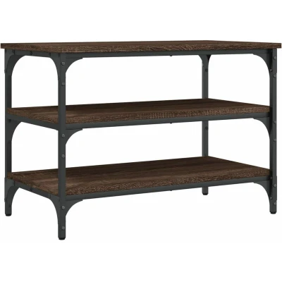 Image of vidaXL Shoe Bench Brown Oak 70x38.5x49 cm Engineered Wood