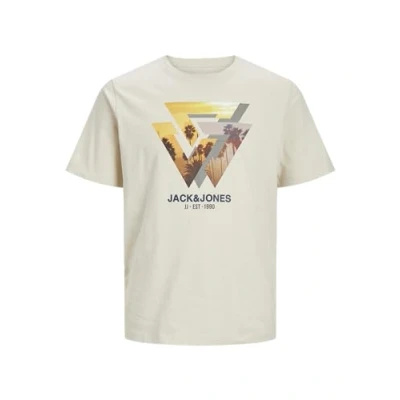 Image of JACK &amp; JONES Men&#039;s Jjcellox Tee SS Crew Neck T Shirt, Moonbeam, XS