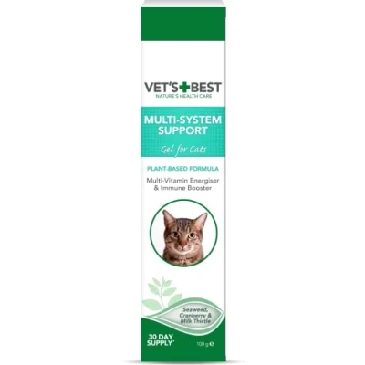 Image of Vet&#039;s Best Multi system support Cat Supplement Gel Promotes Healthy Immune System, 100g
