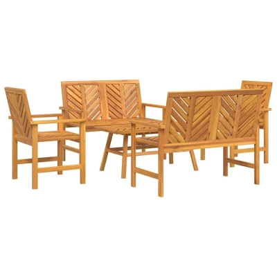 Image of vidaXL 5 Piece Garden Lounge Set Solid Wood Acacia