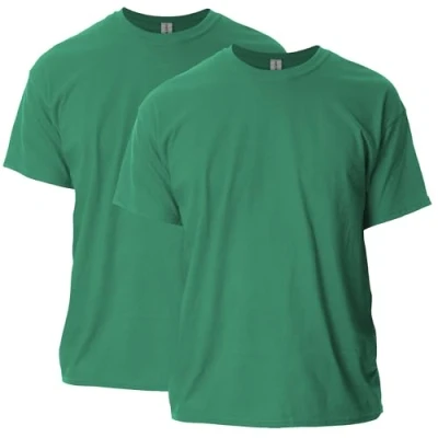 Image of Gildan Unisex&#039;s Ultra Cotton T Shirt, Style G2000, Multipack, Kelly Green (2 Pack), 3XL (Pack of 2)