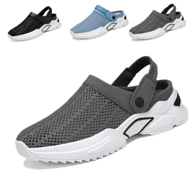 Image of Men’s Orthopedic Hollow Out Summer Sandals, Jerrycherries Shoes, Mens Sandals Arch Support (Gray,11)