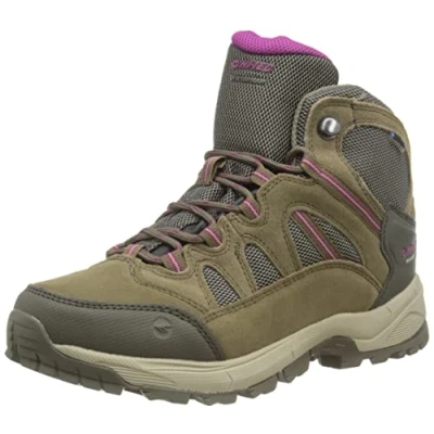 Image of Hi Tec Bandera LITE WP Womens Hiking Boot, Taupe/Dune/Boysenberry, 4 UK