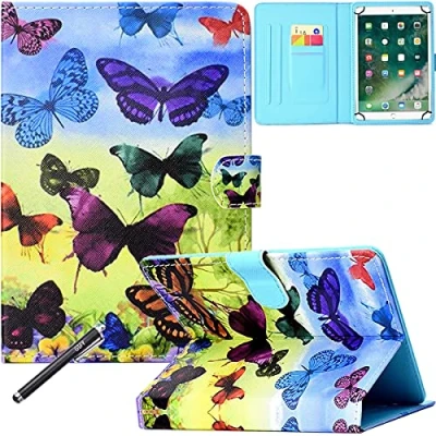 Image of Universal Case for 6.5 7.5 Inch Tablet, Newshine PU Leather Stand Folio Samsung Galaxy Tab 7.0, Amazon Kindle Fire 7 (2015/2017) and All 7.5&quot; Tablet Models Wild Butterfly