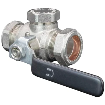 Image of 28mm Filter Ball Valve 500 Micron Stainless Steel Mesh Anti Leak Design Compression Fitting Ideal for Home Central Heating Systems &amp; Radiators Durable Brass Construction Low Maintenance