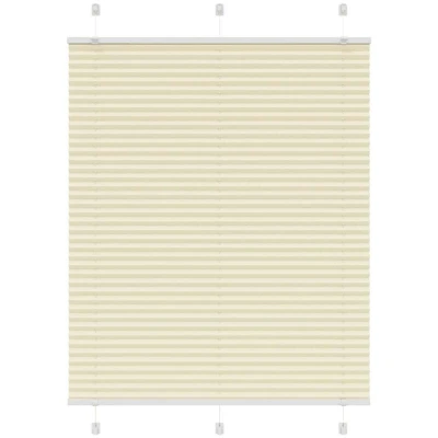 Image of vidaXL Pleated Blind Cream 110x100 cm Fabric Width 109.4 Polyester