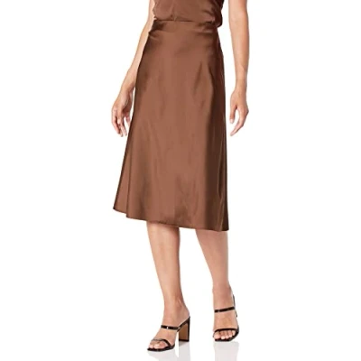 Image of The Drop Women&#039;s Maya Silky Slip Skirt Coffee Bean, 5XL Plus