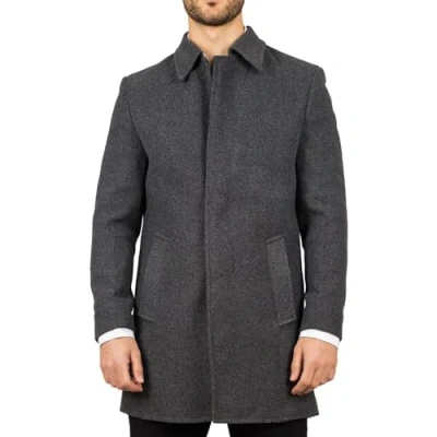 Image of Men&#039;s Overcoat Classic Collar Wool Blend Trench Coat Winter Jacket Grey 5XL