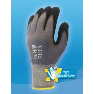 Image of Skytec Aria 10 Pairs 3D MoistureVap Nitrile Coated Work Gloves Size / XL