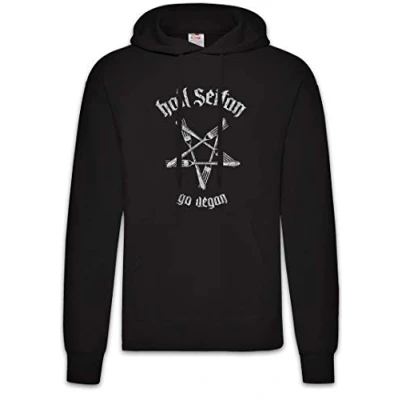 Image of Urban Backwoods Hail Seitan Hoodie Hooded Sweatshirt Sweater Black Size L