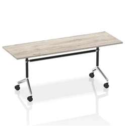 Image of Impulse 1800mm Flip Top Rectangular Table Grey Oak