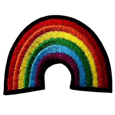 Image of Gay Pride Lesbian Rainbow Flag Retro Love LGBT Appliques Embroidered Iron On Sew Patch