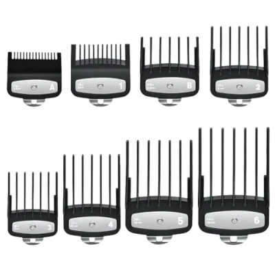 Image of 8 Pcs Hair Clipper Guards Combs Professional Clippers Limit Comb Different Guides for Haircut Trimming Grooming