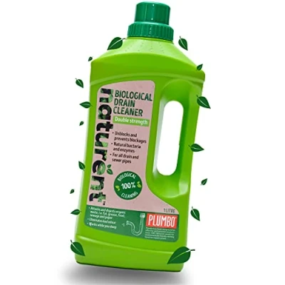 Image of Eco Drain Cleaner from Plumbo Safe and Effective Probiotic &amp; Enzyme Formula for Mild to Moderate Blockages, Non Toxic Friendly, Breaks Down Grease Organic Waste, Odour Neutralizer, 1 L