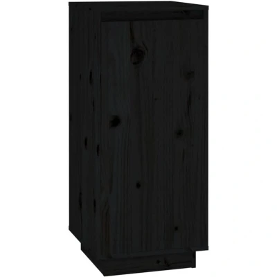 Image of vidaXL Shoe Cabinet Black 35x35x80 cm Solid Wood Pine