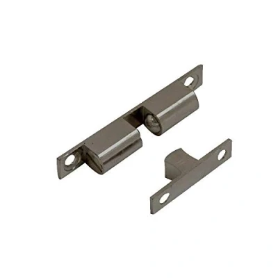 Image of Dzina Black Chrome Double Ball Cabinet Cupboard Display Door Roller Latch Catch Pack of 2