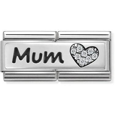 Image of Nomination Silver Mum Double Plate Charm