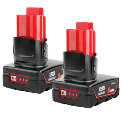 Image of 2 x Waitley 12V 6.0Ah Li Ion Battery for Milwaukee M12 M12B 48 11 2411 2420 2401 2402 M 12 Tools