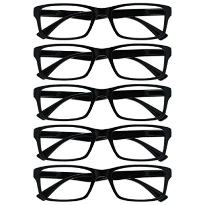 Image of The Reading Glasses Company Black Value 5 Pack Mens Womens Designer Style Readers RRRRR92 1 +1.00