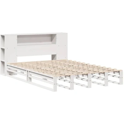 Image of vidaXL Bookcase Bed without Mattress White 140x190 cm Solid Wood