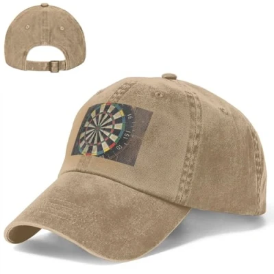 Image of VTCTOASY Baseball Cap Adjustable Dad Hat for Men Women Cowboy Dart Board Golf Hat, Natural, One Size