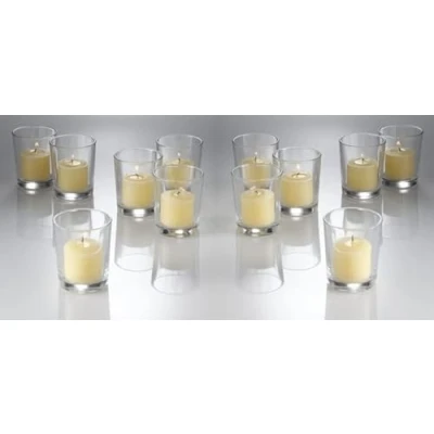 Image of Set of 12 Mercury Glass CLEAR Tea Light Holders Candle Votive Wedding Decoration 6.7CM H