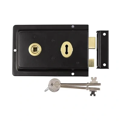 Image of Timco Rim Sash Lock Fluted Black (Size 156 x 106mm 1 Each)