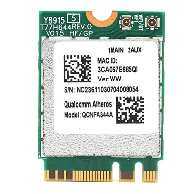 Image of Wireless Network Card, 2.4 Ghz 5Ghz 1200Mbps WiFi WLAN Bluetooth M.2 NGFF Interface,For Qualcomm QCNFA344A Chip, Card Module Converter fit for Windows