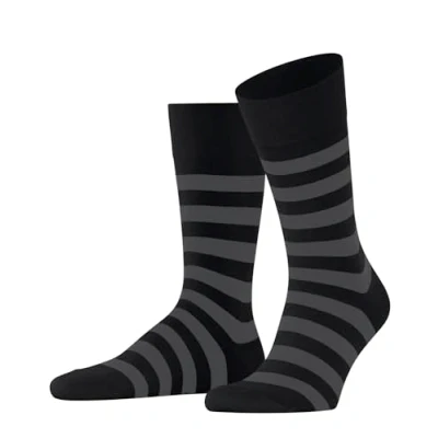 Image of Mens 1 Pair Falke Sensitive London Mapped Line Cotton Socks Black 5.5 8