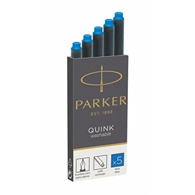 Image of Parker Quink Cartridges Washable Blue Pack of 5