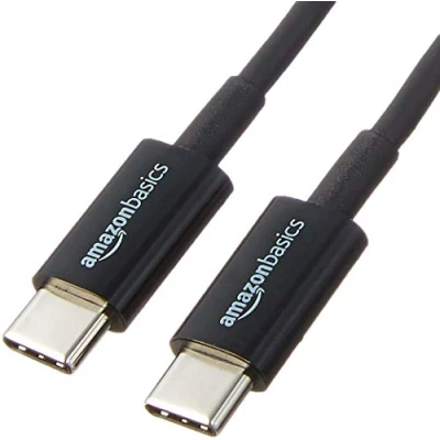 Image of Amazon Basics USB C to 2.0 Fast Charger Cable, 480Mbps Speed, IF Certified, for Apple iPhone 15, iPad, Samsung Galaxy, Tablets, Laptops, 0.9 m, Black