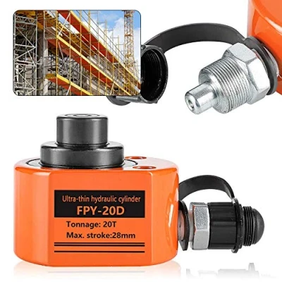 Image of Bonvoisin Hydraulic Cylinder 10T 100T Optional Three Section Ram 26 69mm Total Stroke Low Profile Lifting Jack for Machinery/Shipbuilding/Engineering (DFPY 20T)