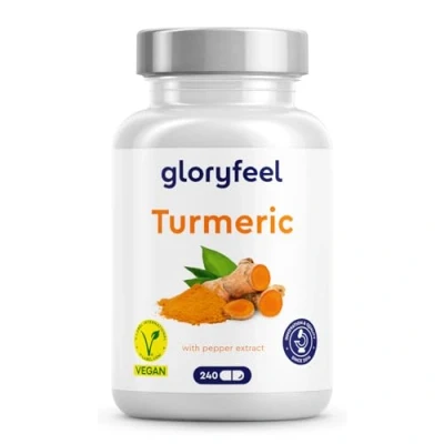 Image of Turmeric with Black Pepper Extract 240 Capsules High Strength Curcumin Herbal Supplement Vegan