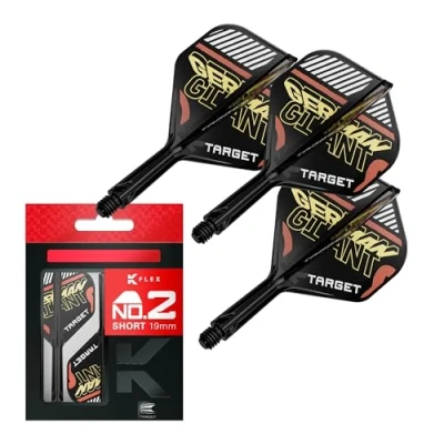 Image of TARGET Darts Gabriel Clemens K Flex Flights and Shaft System, No.2 (Short, 19mm) Pack of 3 Kflex All In One Flights, Player Edition Accessories Dart Stem