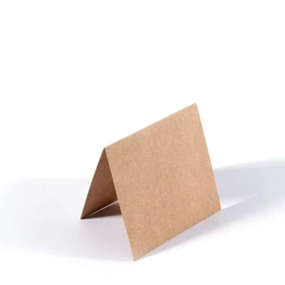 Image of Vaessen Creative Small Square Florence Blank Craft Cards, Kraft, Set of 25, Matching Envelopes Available