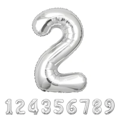 Image of Number Balloons 2,Sliver 2 Balloon 40 Inch Giant Helium Foil for Boys Girls Party Decor Birthday Anniversary Graduation Decorations Supplies