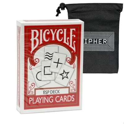 Image of Bicycle Rider Back ESP Deck 55 Cards Magic Playing Includes Cipher Bag