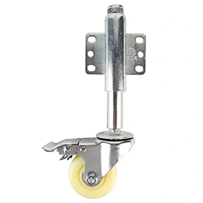 Image of 3&quot; Spring Loaded Caster for Brake Gate, Shock Absorbing Nylon Swivel 110 Lb Load Capacity Diameter 75mm Suitable Garden Timber Gates Patio Fencing