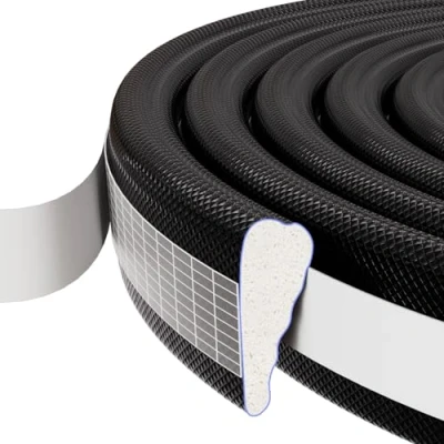 Image of Draft Excluder for Doors and Windows,Draught Tape,Door Tape Window Insulation Foam Seal Strip,Window Door Soundproofing Sealing Weather Strip（Black,5M）