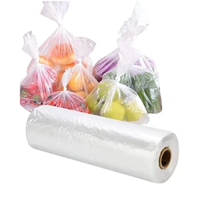 Image of Efforias 500 Polythene Bags on a Roll Fruit Vegetable Clear Plastic Butchers Counter 9&quot; x 14&quot; Fruit/Veg/Food/Meat (1 Bags)
