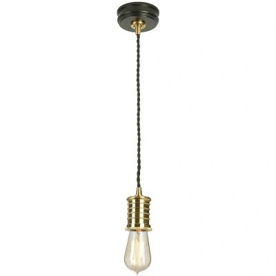 Image of Douille 1 Light Ceiling Pendant Black, Brass, E27