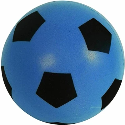 Image of PHG Size 4 Football Sponge Foam Soccer Ball Ideal for Outdoor Games Kids Indoor Football, Kids’/Adults’ Garden Games, and Beach Families Soft Toddlers (17.5 cm, Blue)