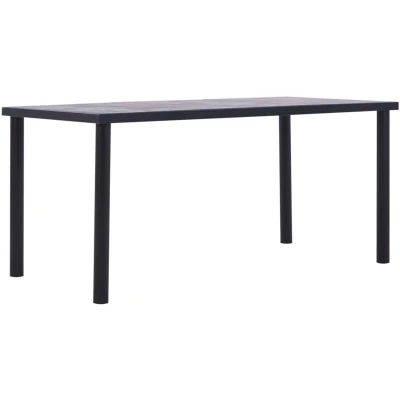 Image of vidaXL Dining Table Black and Concrete Grey 160x80x75 cm MDF